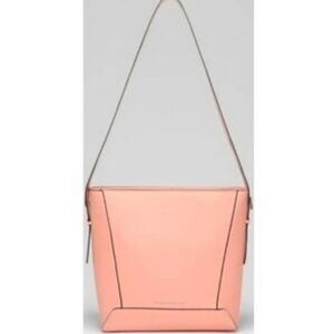 NWT French Connection Tote Olympia Bucket Shoulder Bag Mellow Peach Large Purse